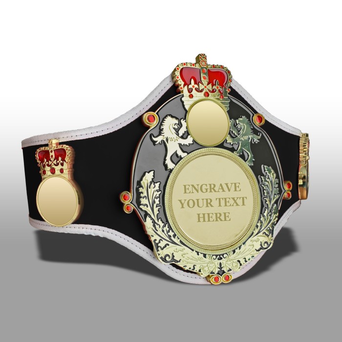 QUEENSBURY PRO LEATHER CHAMPIONSHIP BELT QUEEN/B/G/ENGRAVE - AVAILABLE IN 10+ COLOURS